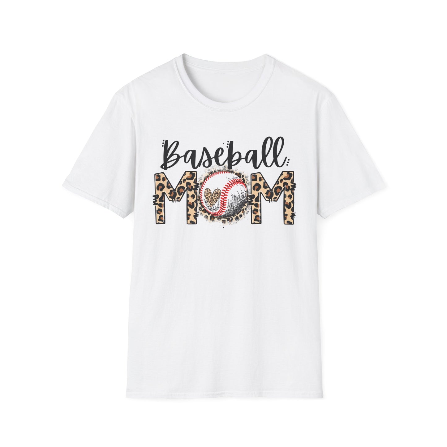Baseball Mom Unisex Softstyle T-Shirt - Supportive Sports Tee, Team Mom Shirt, Baseball Mom Gift, Parenting Apparel, Sports Fan Top