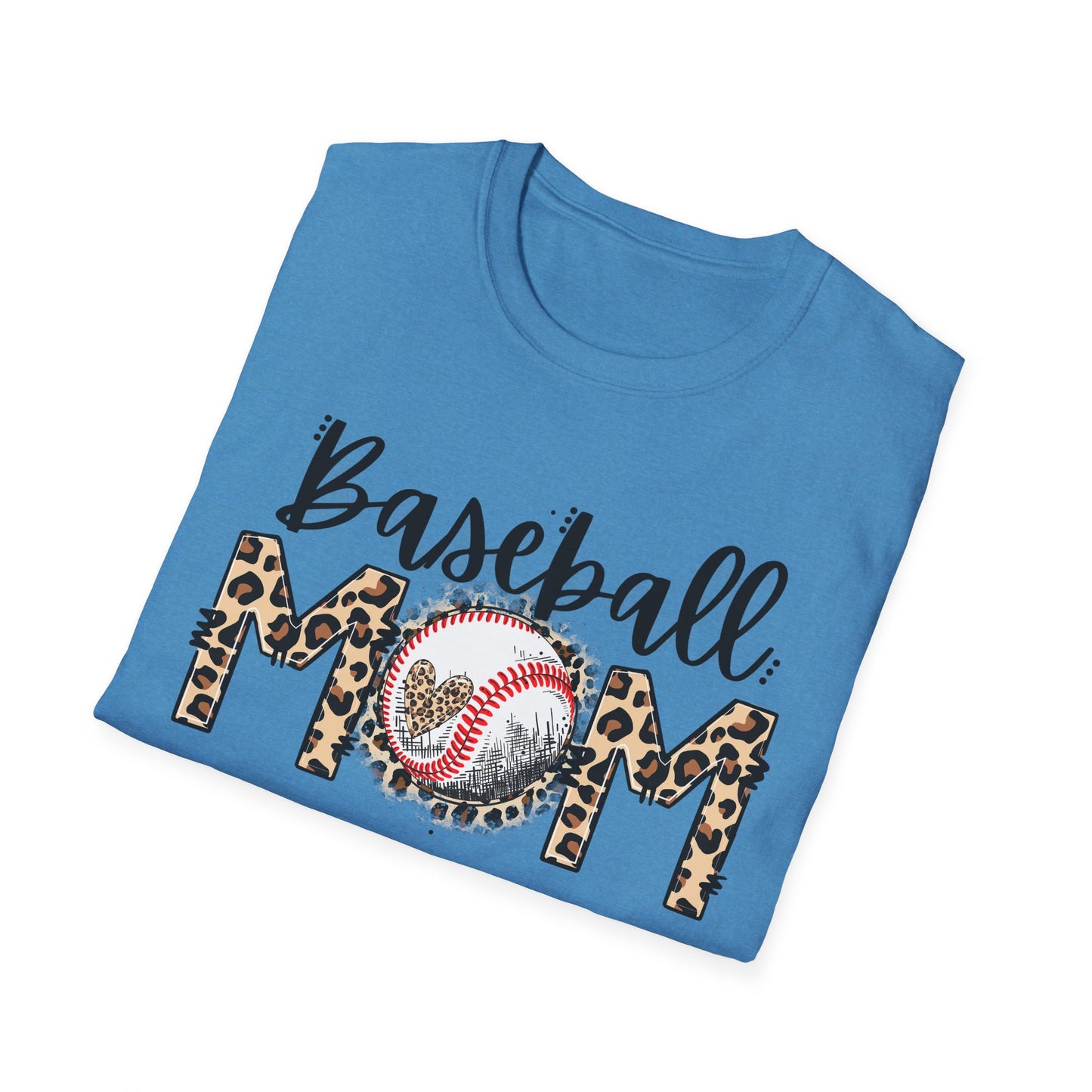 Baseball Mom Unisex Softstyle T-Shirt - Supportive Sports Tee, Team Mom Shirt, Baseball Mom Gift, Parenting Apparel, Sports Fan Top