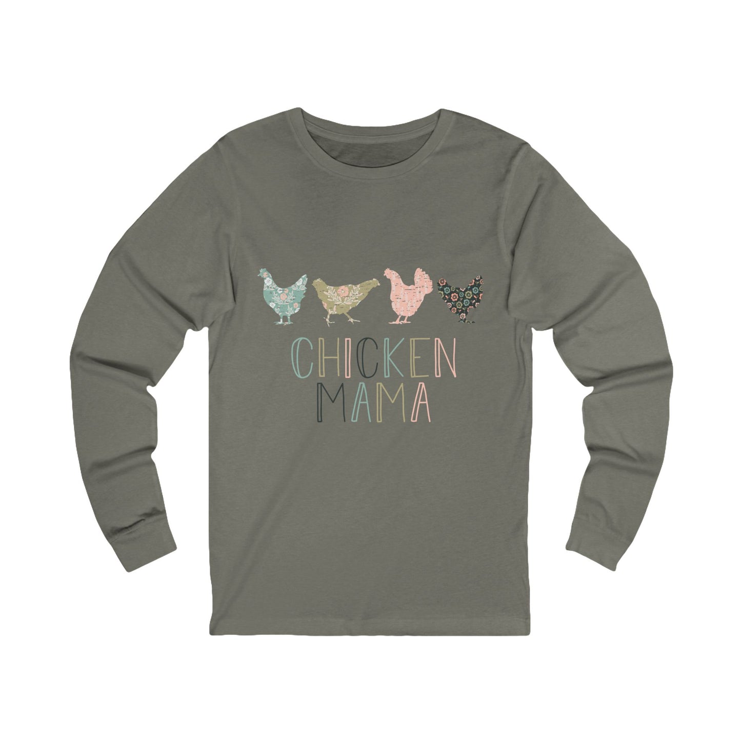 Chicken Mama Unisex Jersey Tee, Chicken Shirt, Long Sleeve Top, Farm Animals Gift, Country Style Clothing