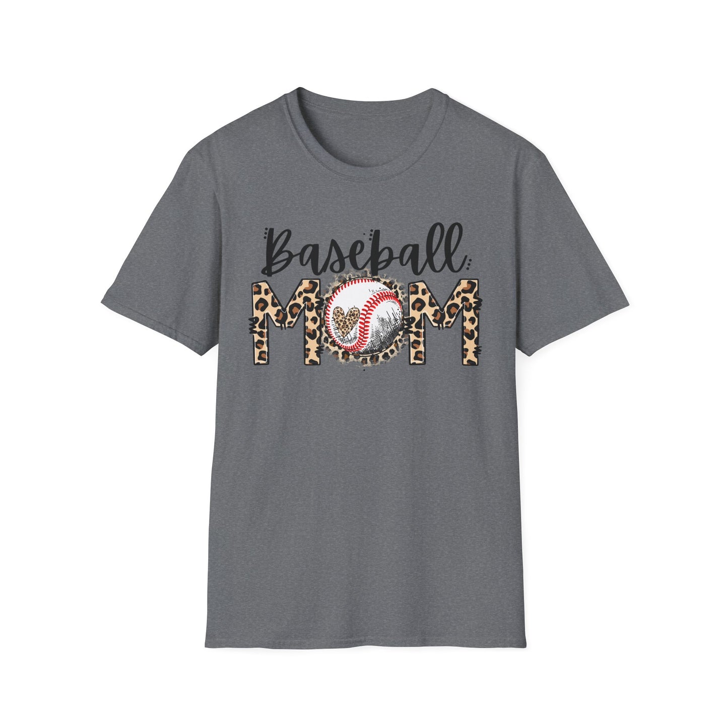 Baseball Mom Unisex Softstyle T-Shirt - Supportive Sports Tee, Team Mom Shirt, Baseball Mom Gift, Parenting Apparel, Sports Fan Top