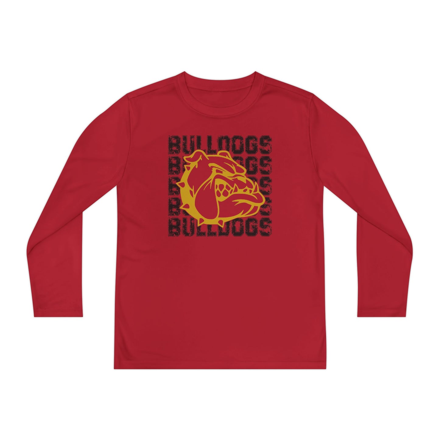 Bulldog Sports Tee, Youth Long Sleeve Competitor Tee for School Spirit, Team Shirt, Athletic Top, Teen Apparel, Long Sleeve T-Shirt