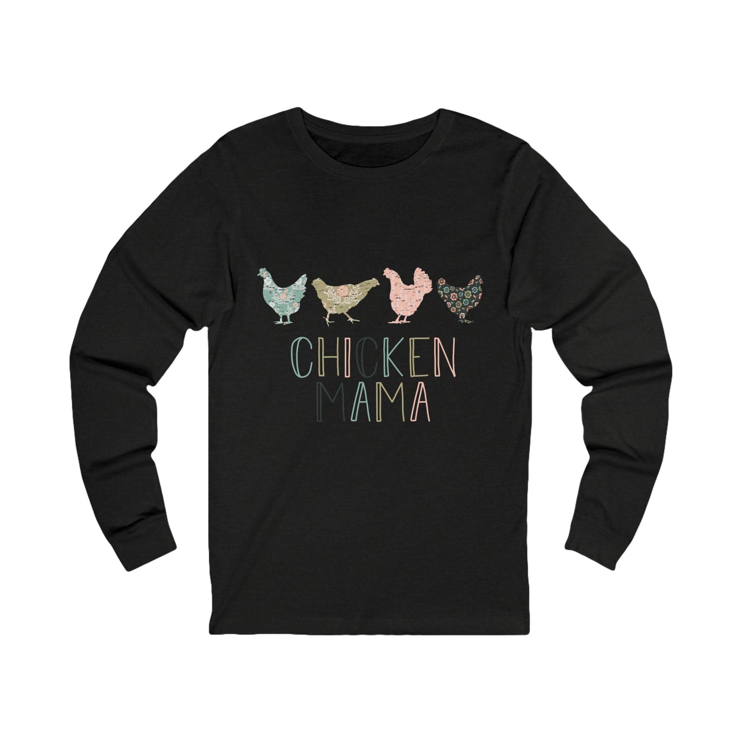 Chicken Mama Unisex Jersey Tee, Chicken Shirt, Long Sleeve Top, Farm Animals Gift, Country Style Clothing