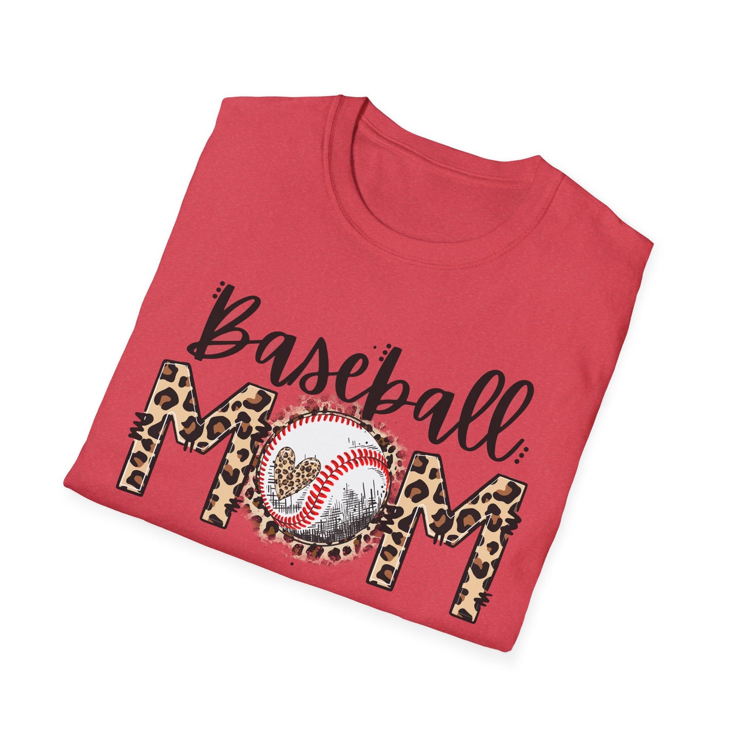 Baseball Mom Unisex Softstyle T-Shirt - Supportive Sports Tee, Team Mom Shirt, Baseball Mom Gift, Parenting Apparel, Sports Fan Top