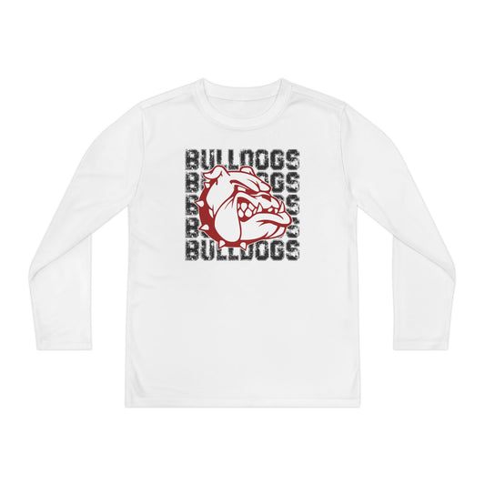 Bulldog Sports Tee, Youth Long Sleeve Competitor Tee for School Spirit, Team Shirt, Athletic Top, Teen Apparel, Long Sleeve T-Shirt
