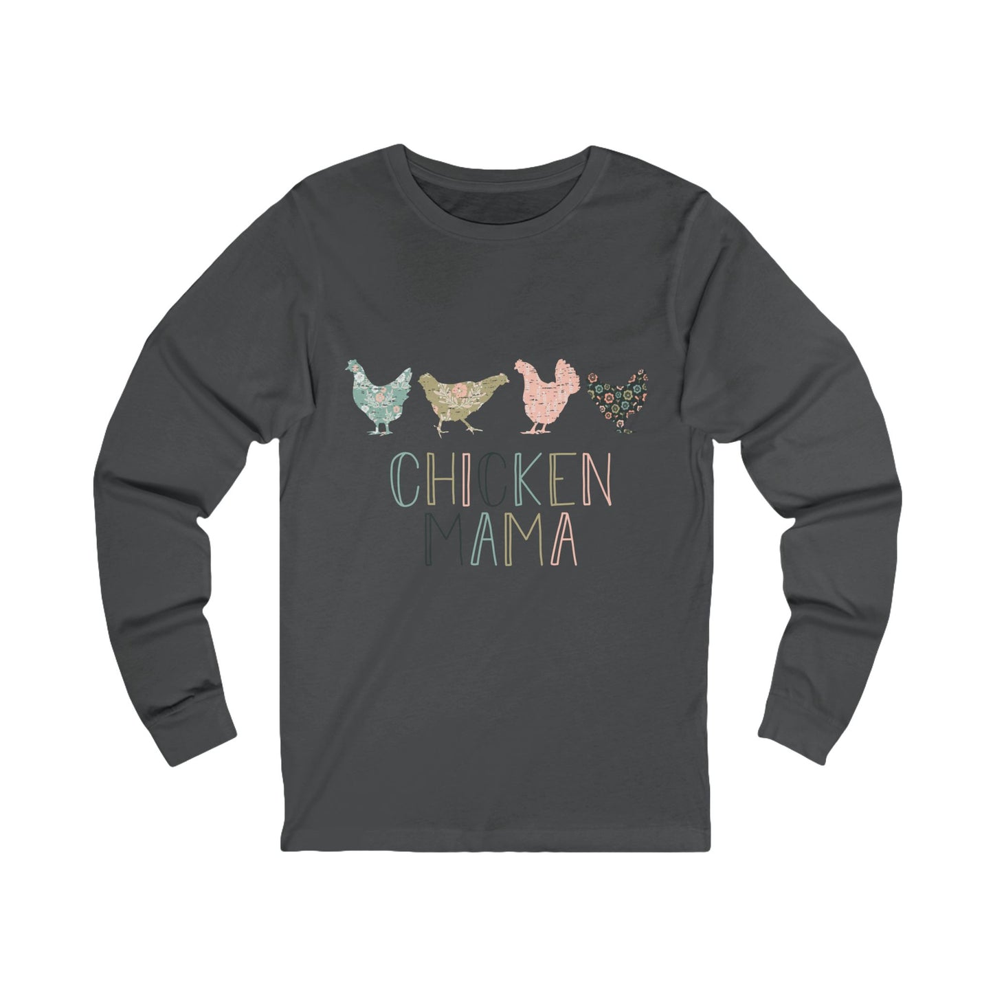 Chicken Mama Unisex Jersey Tee, Chicken Shirt, Long Sleeve Top, Farm Animals Gift, Country Style Clothing