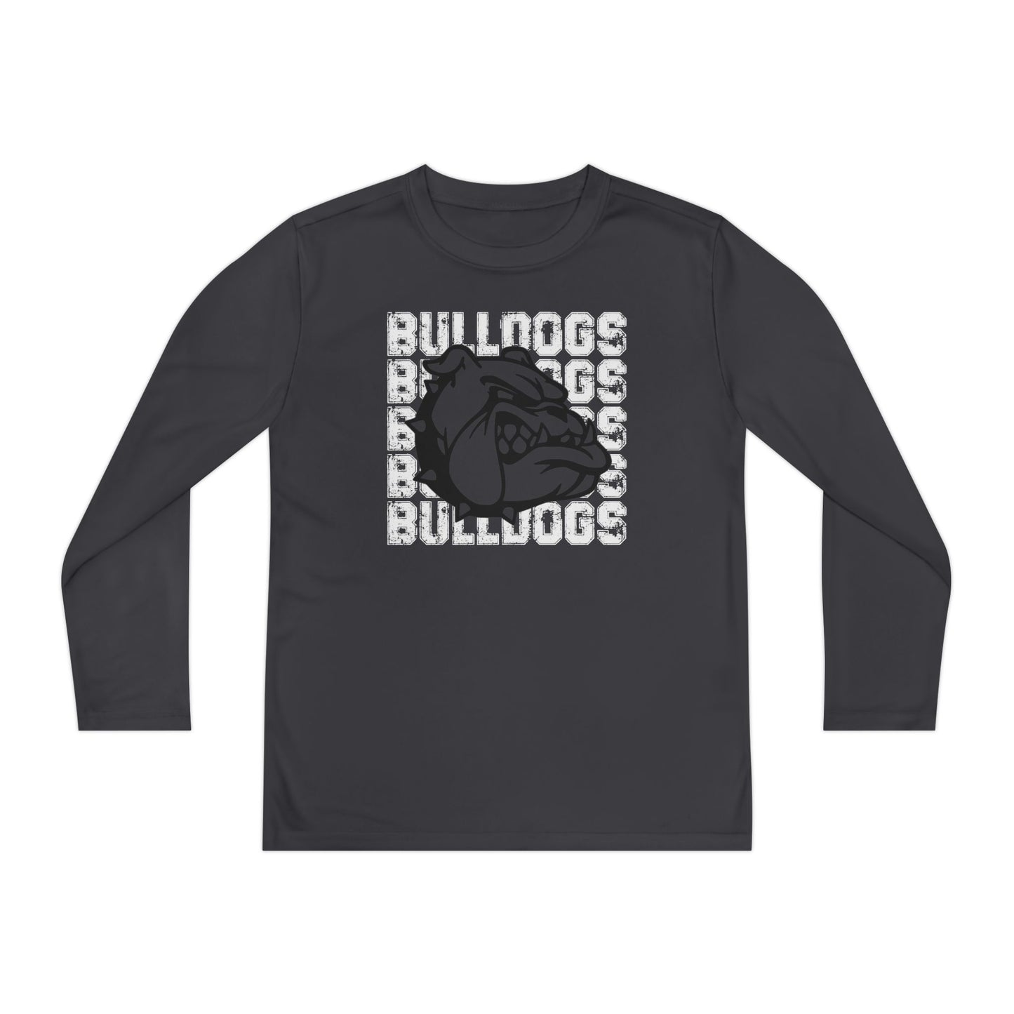 Bulldog Sports Tee, Youth Long Sleeve Competitor Tee for School Spirit, Team Shirt, Athletic Top, Teen Apparel, Long Sleeve T-Shirt