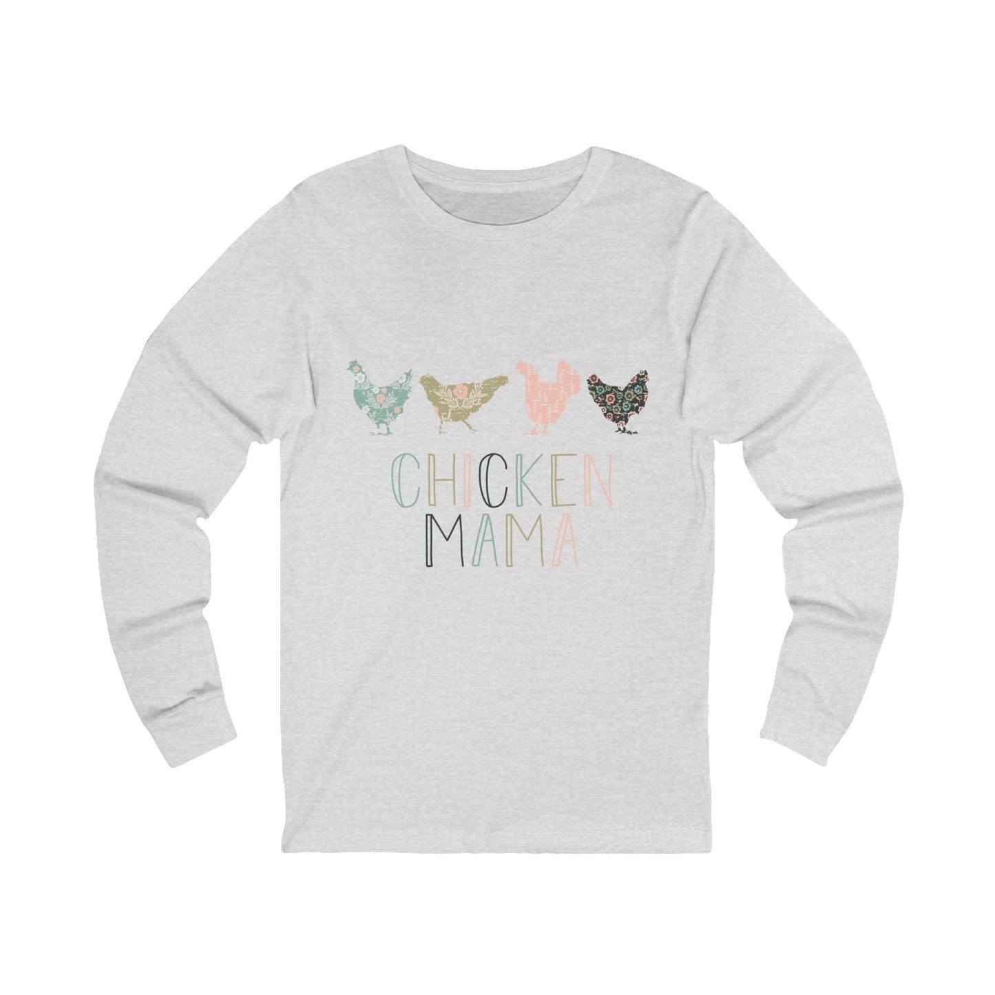 Chicken Mama Unisex Jersey Tee, Chicken Shirt, Long Sleeve Top, Farm Animals Gift, Country Style Clothing